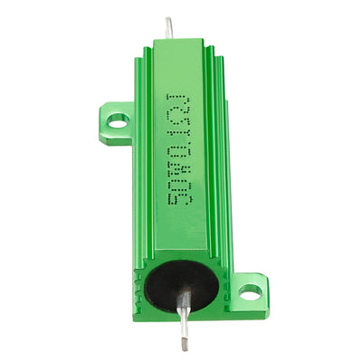 Harfington Uxcell 50W 0.1 Ohm 5% Aluminum Housing Resistor Screw  Chassis Mounted Aluminum Case Wirewound Resistor Load Resistors Green 2 pcs