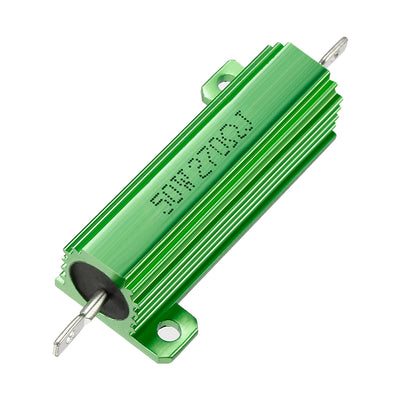 Harfington Uxcell 50W 270 Ohm 5% Aluminum Housing Resistor Screw  Chassis Mounted Aluminum Case Wirewound Resistor Load Resistors Green 1 pcs