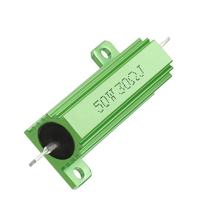 Harfington Uxcell 50W 30 Ohm 5% Aluminum Housing Resistor Screw  Chassis Mounted Aluminum Case Wirewound Resistor Load Resistors Green 1 pcs