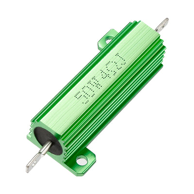 Harfington Uxcell 50W 4 Ohm 5% Aluminum Housing Resistor Screw  Chassis Mounted Aluminum Case Wirewound Resistor Load Resistors Green 1 pcs