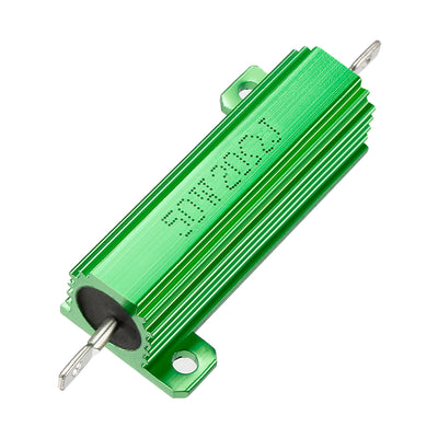 Harfington Uxcell 50W 20 Ohm 5% Aluminum Housing Resistor Screw  Chassis Mounted Aluminum Case Wirewound Resistor Load Resistors Green 1 pcs