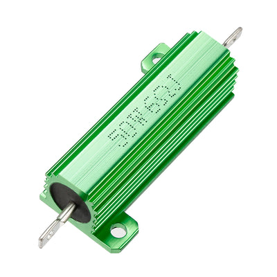 Harfington Uxcell 50W 6 Ohm 5% Aluminum Housing Resistor Screw  Chassis Mounted Aluminum Case Wirewound Resistor Load Resistors Green 1 pcs