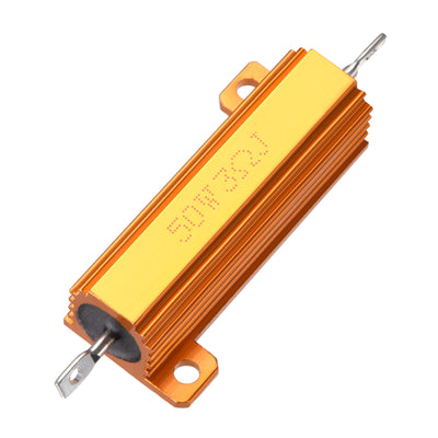 Harfington Uxcell 50W 3 Ohm 5% Aluminum Housing Resistor Screw  Chassis Mounted Aluminum Case Wirewound Resistor Load Resistors Gold Tone 1pcs