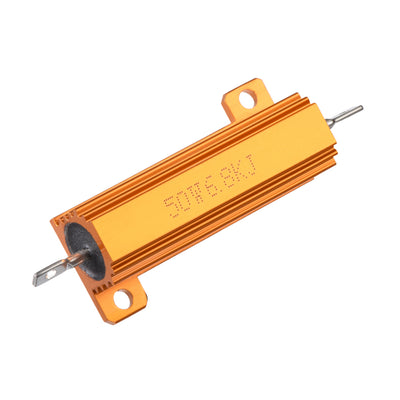 Harfington Uxcell 50W 6.8k Ohm 5% Aluminum Housing Resistor Screw  Chassis Mounted Aluminum Case Wirewound Resistor Load Resistors Gold Tone 2pcs