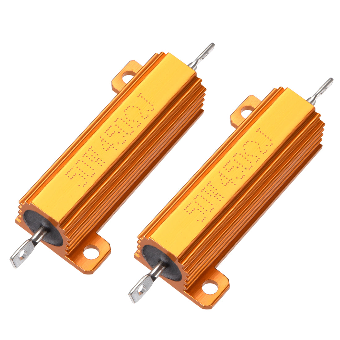 uxcell Uxcell 50W 450 Ohm 5% Aluminum Housing Resistor Screw  Chassis Mounted Aluminum Case Wirewound Resistor Load Resistors Gold Tone 2pcs