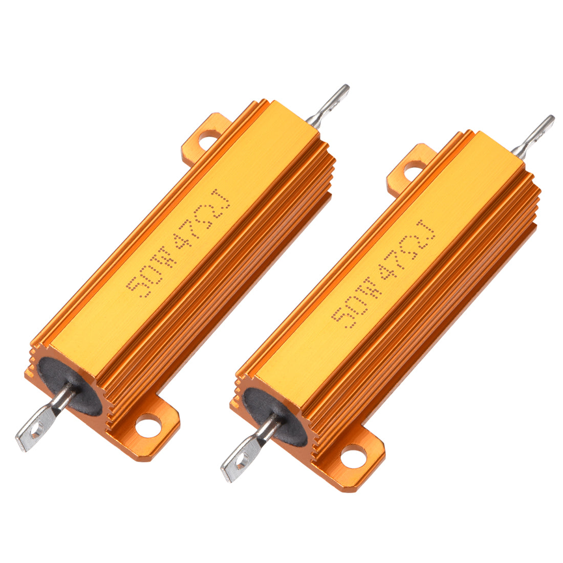 uxcell Uxcell 50W 47 Ohm 5% Aluminum Housing Resistor Screw  Chassis Mounted Aluminum Case Wirewound Resistor Load Resistors Gold Tone 2pcs