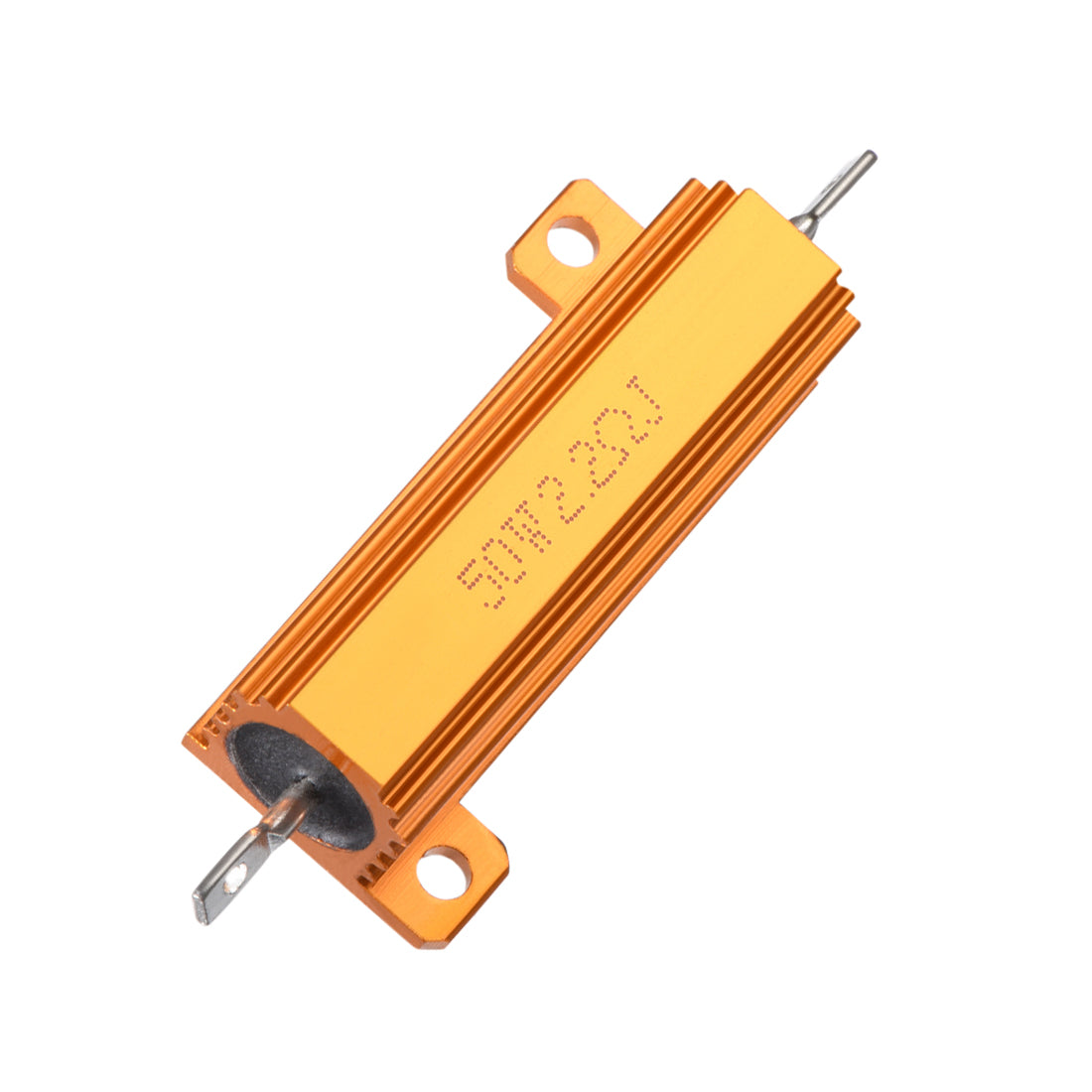 uxcell Uxcell 50W 2.2 Ohm 5% Aluminum Housing Resistor Screw  Chassis Mounted Aluminum Case Wirewound Resistor Load Resistors Gold Tone 1pcs