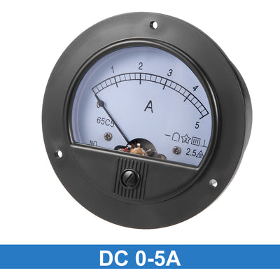 Harfington Uxcell 65C5-A Analog Current Panel Meter DC 5A Ammeter for Circuit Testing Ampere Tester Gauge 1 PCS