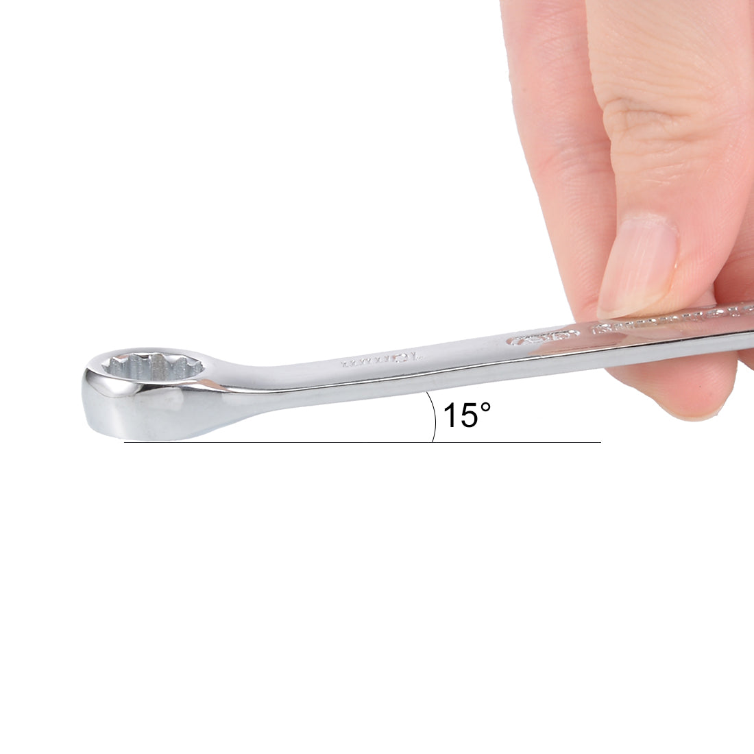 uxcell Uxcell Metric 10mm 12-Point Box Open End Combination Wrench Chrome Finish, Cr-V