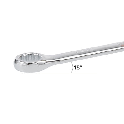 Harfington Uxcell Metric 12mm 12-Point Box Open End Combination Wrench Chrome Finish, Cr-V