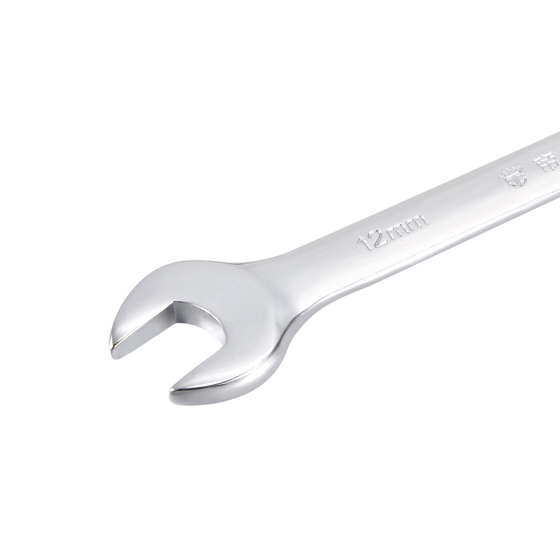 uxcell Uxcell Metric 12mm 12-Point Box Open End Combination Wrench Chrome Finish, Cr-V