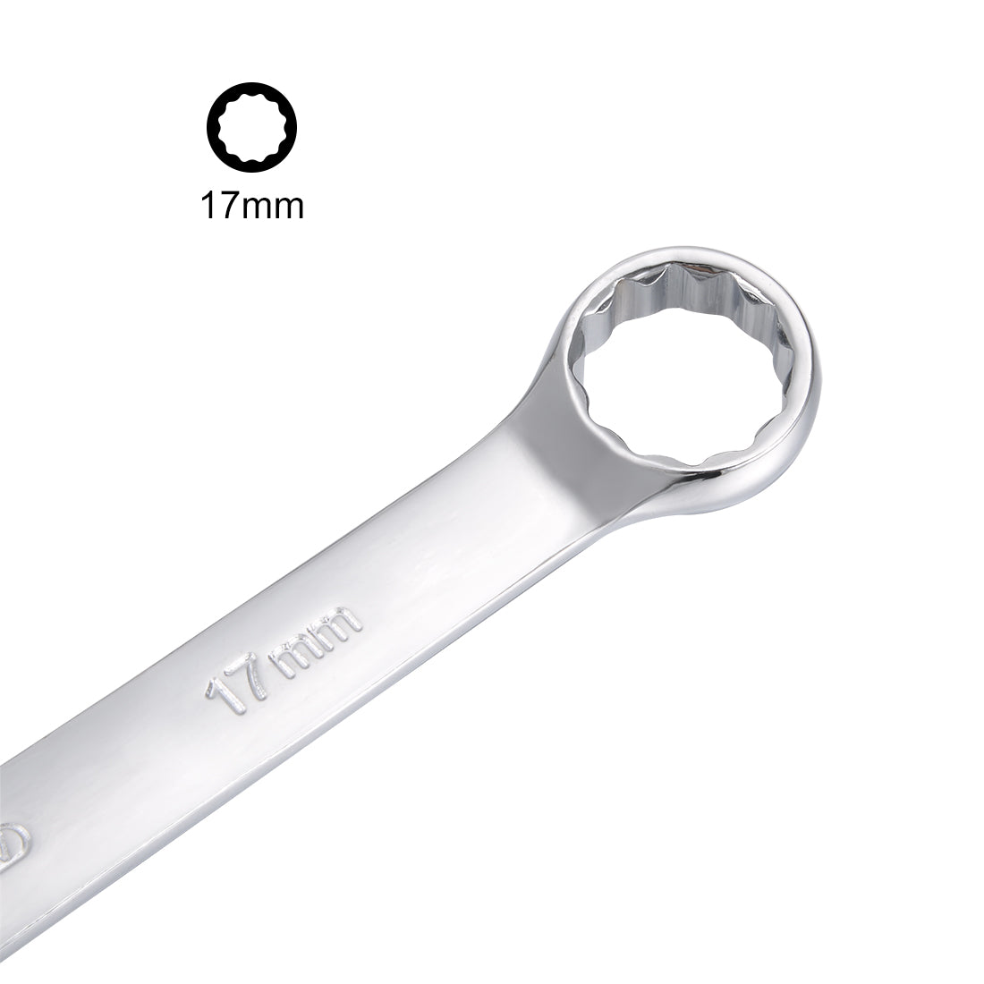 uxcell Uxcell Metric 12-Point Box Open End Combination Wrench Electrophoresis Coating, Cr-V