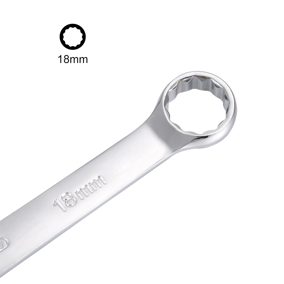 uxcell Uxcell Metric 12-Point Box Open End Combination Wrench Electrophoresis Coating, Cr-V