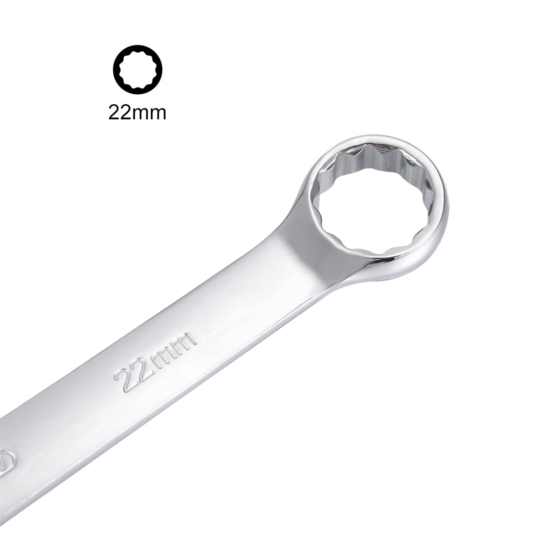 uxcell Uxcell Metric 12-Point Box Open End Combination Wrench Electrophoresis Coating, Cr-V