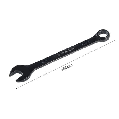 Harfington Uxcell Metric 12mm 12-Point Box Open End Combination Wrench 	Black Electrophoresis Coating, Cr-V