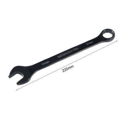 Harfington Uxcell Metric 12-Point Box Open End Combination Wrench Electrophoresis Coating, Cr-V