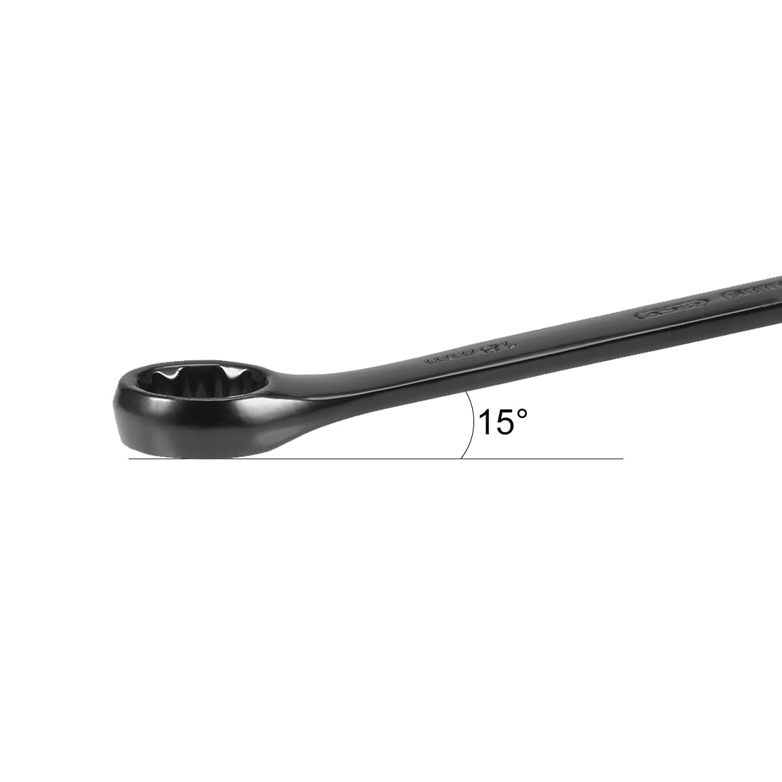 uxcell Uxcell Metric 12-Point Box Open End Combination Wrench Electrophoresis Coating, Cr-V