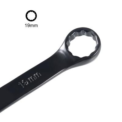 Harfington Uxcell Metric 12-Point Box Open End Combination Wrench Electrophoresis Coating, Cr-V