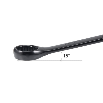 Harfington Uxcell Metric 12-Point Box Open End Combination Wrench Electrophoresis Coating, Cr-V