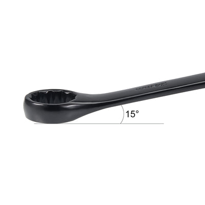 Harfington Uxcell Metric 12-Point Box Open End Combination Wrench Electrophoresis Coating, Cr-V