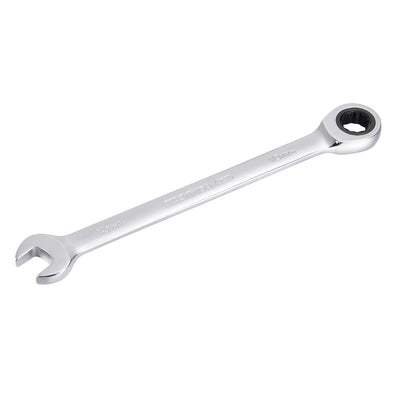 uxcell Uxcell Metric Box Open Ended Ratchet Combination Wrench Chrome Finish, Cr-V