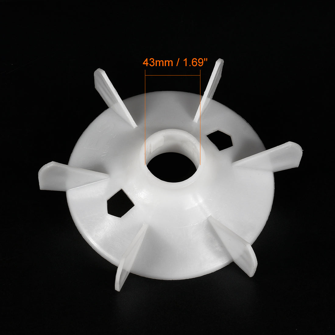 uxcell Uxcell 1Pcs 215*43mm Round Shaft Replacement White Plastic 6 Impeller Motor Fan Vane