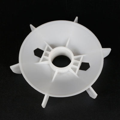 Harfington Uxcell 1Pcs 215*43mm Round Shaft Replacement White Plastic 6 Impeller Motor Fan Vane