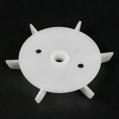 Harfington Uxcell 2Pcs 97*10mm D Shaft Replacement White Plastic 6 Impeller Motor Fan Vane