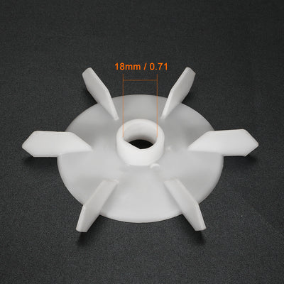 Harfington Uxcell 4Pcs 140*18mm D Shaft Replacement White Plastic 6 Impeller Motor Fan Vane