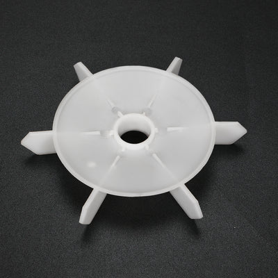 Harfington Uxcell 4Pcs 140*18mm D Shaft Replacement White Plastic 6 Impeller Motor Fan Vane