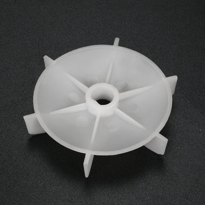 Harfington Uxcell 1Pcs 103*14mm D Shaft Replacement White Plastic 6 Impeller Motor Fan Vane