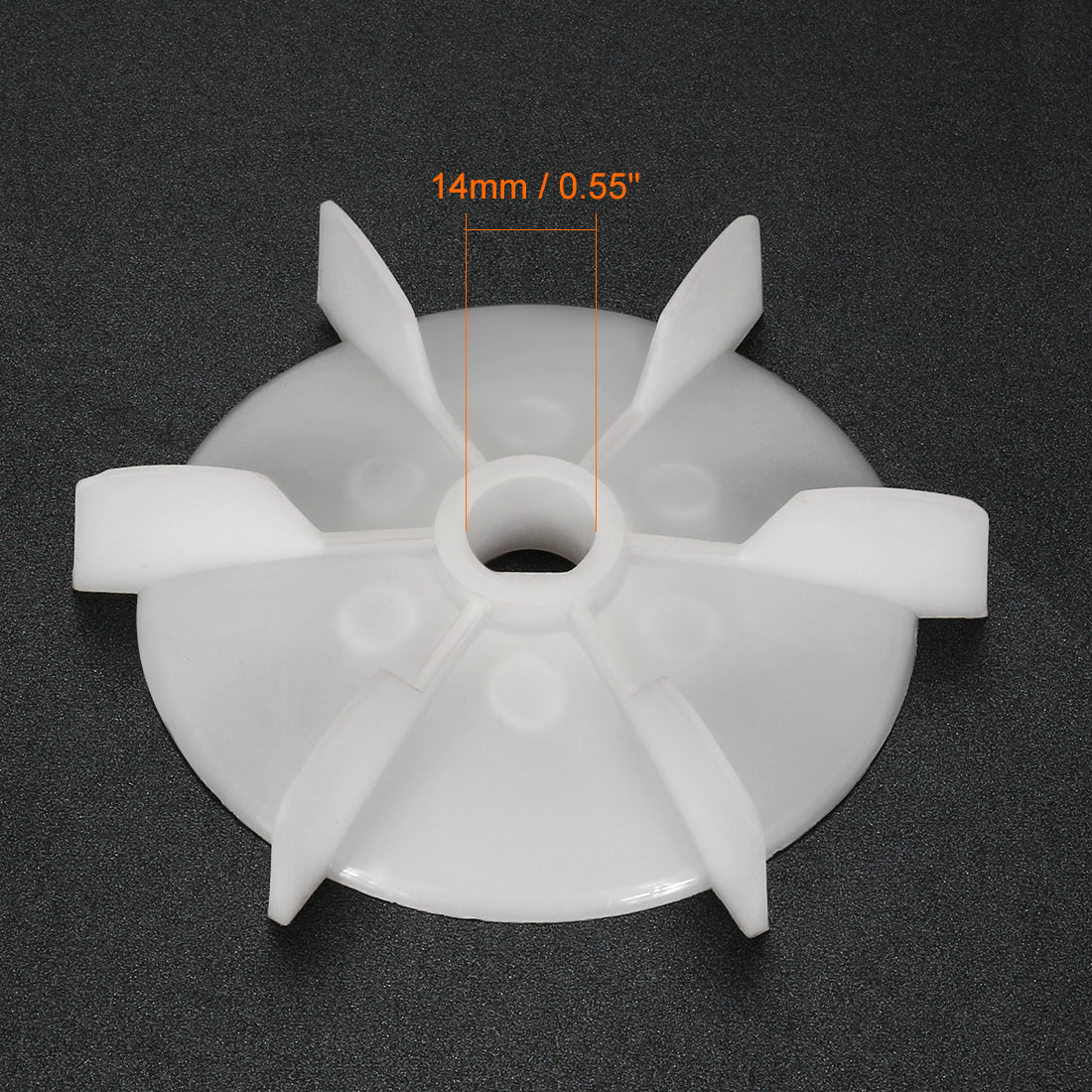 uxcell Uxcell 2Pcs 103*14mm D Shaft Replacement White Plastic 6 Impeller Motor Fan Vane