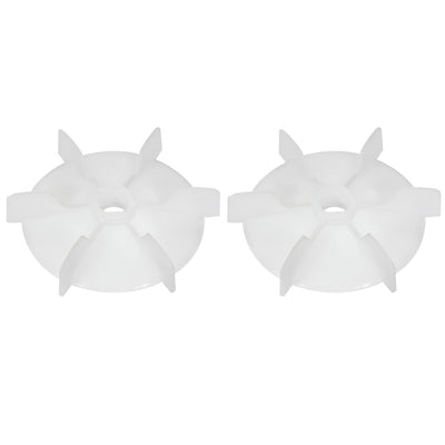 Harfington Uxcell 2Pcs 103*14mm D Shaft Replacement White Plastic 6 Impeller Motor Fan Vane