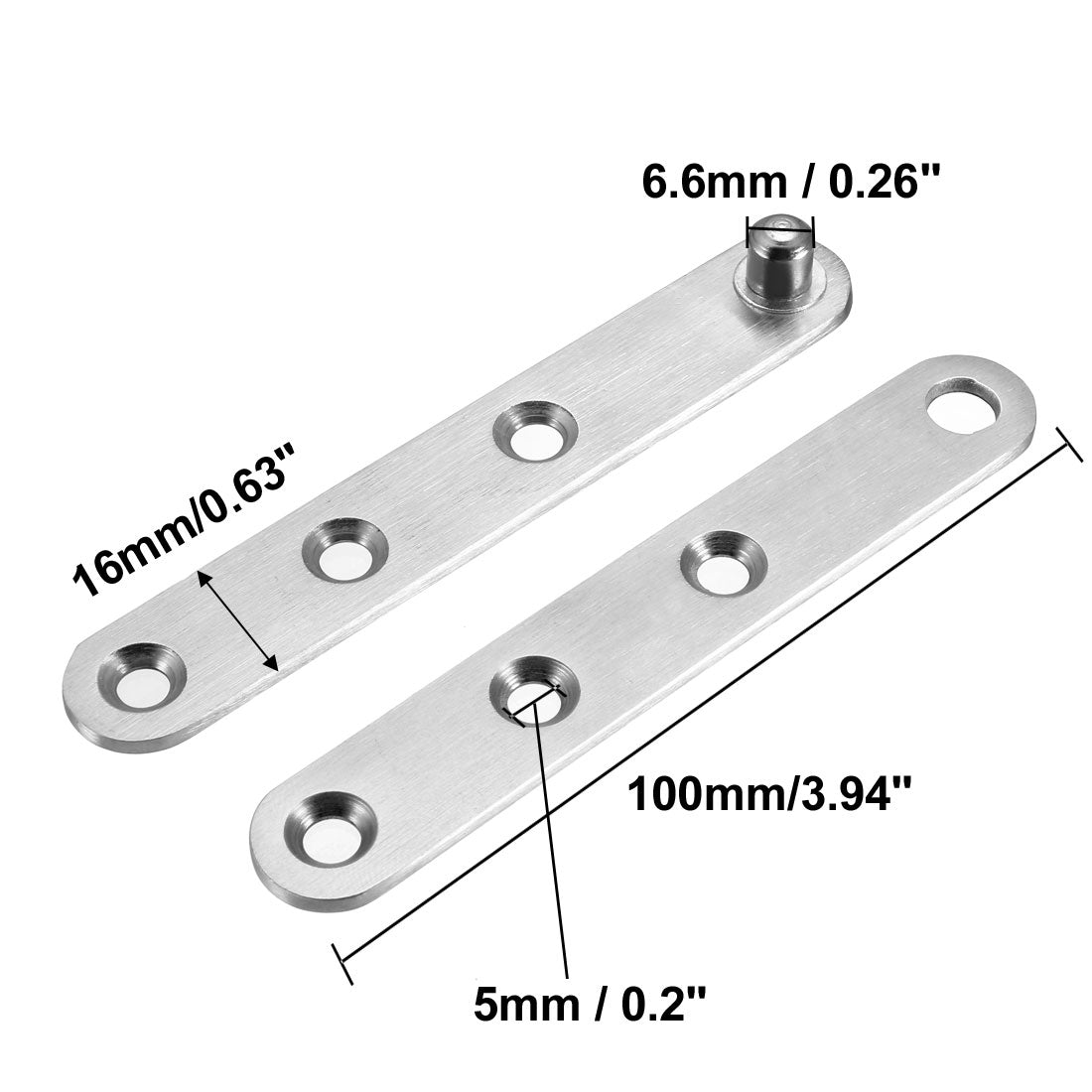 uxcell Uxcell Door Pivot Hinge, 100mmx16mmx11mm Stainless Steel 360 Degree Rotating 2pcs