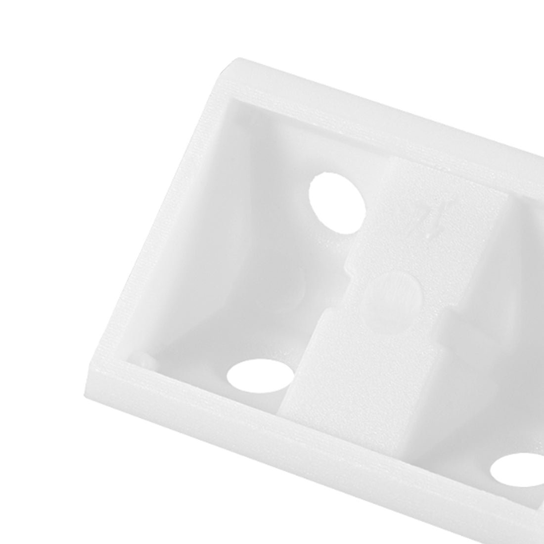 uxcell Uxcell Shelf Door 42mmx20mmx20mm 4 Holes Plastic Corner Braces Angle Brackets White 24 Pcs