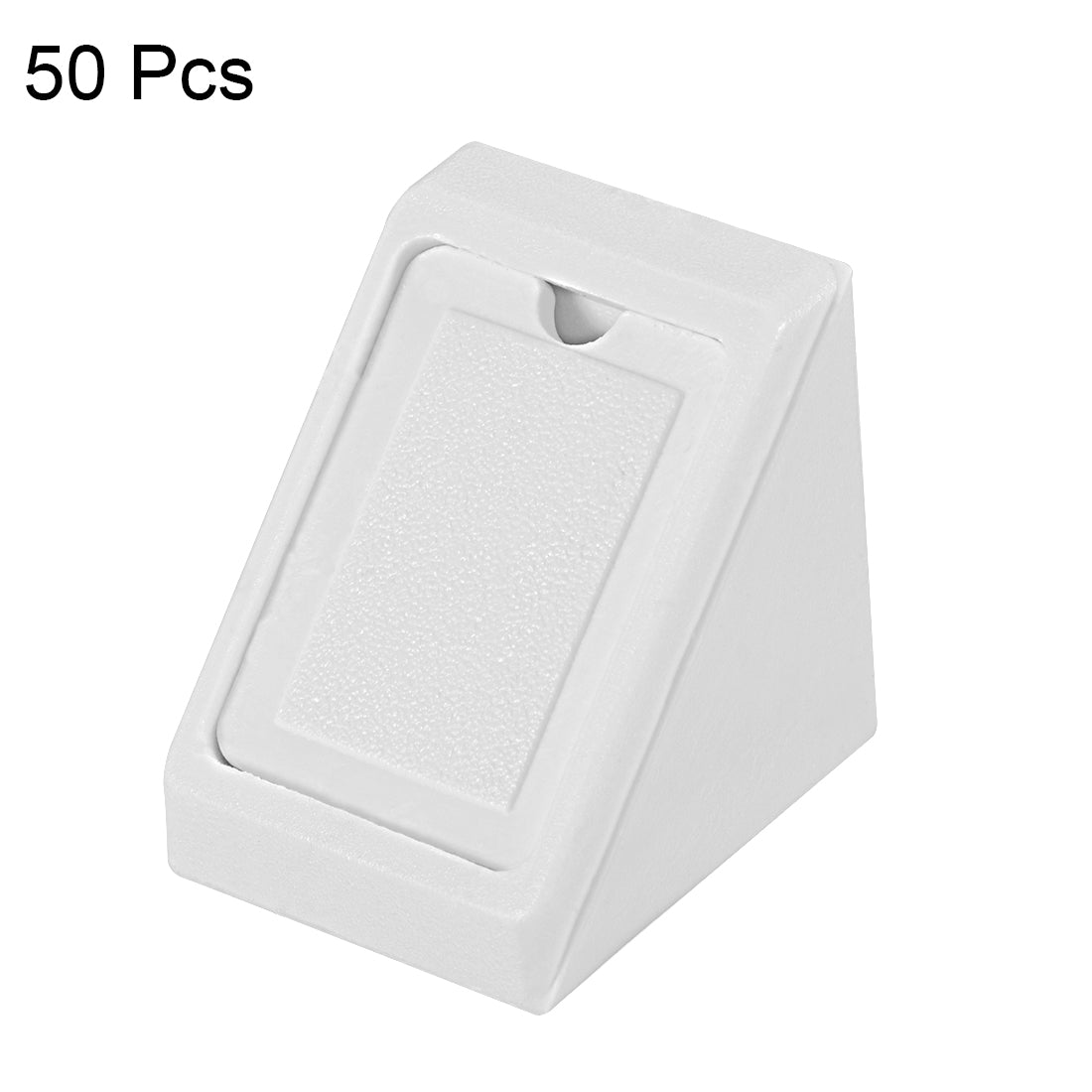 uxcell Uxcell Shelf Door 20mmx20mmx17.5mm 2 Holes Plastic Corner Braces Angle Brackets White 50 Pcs