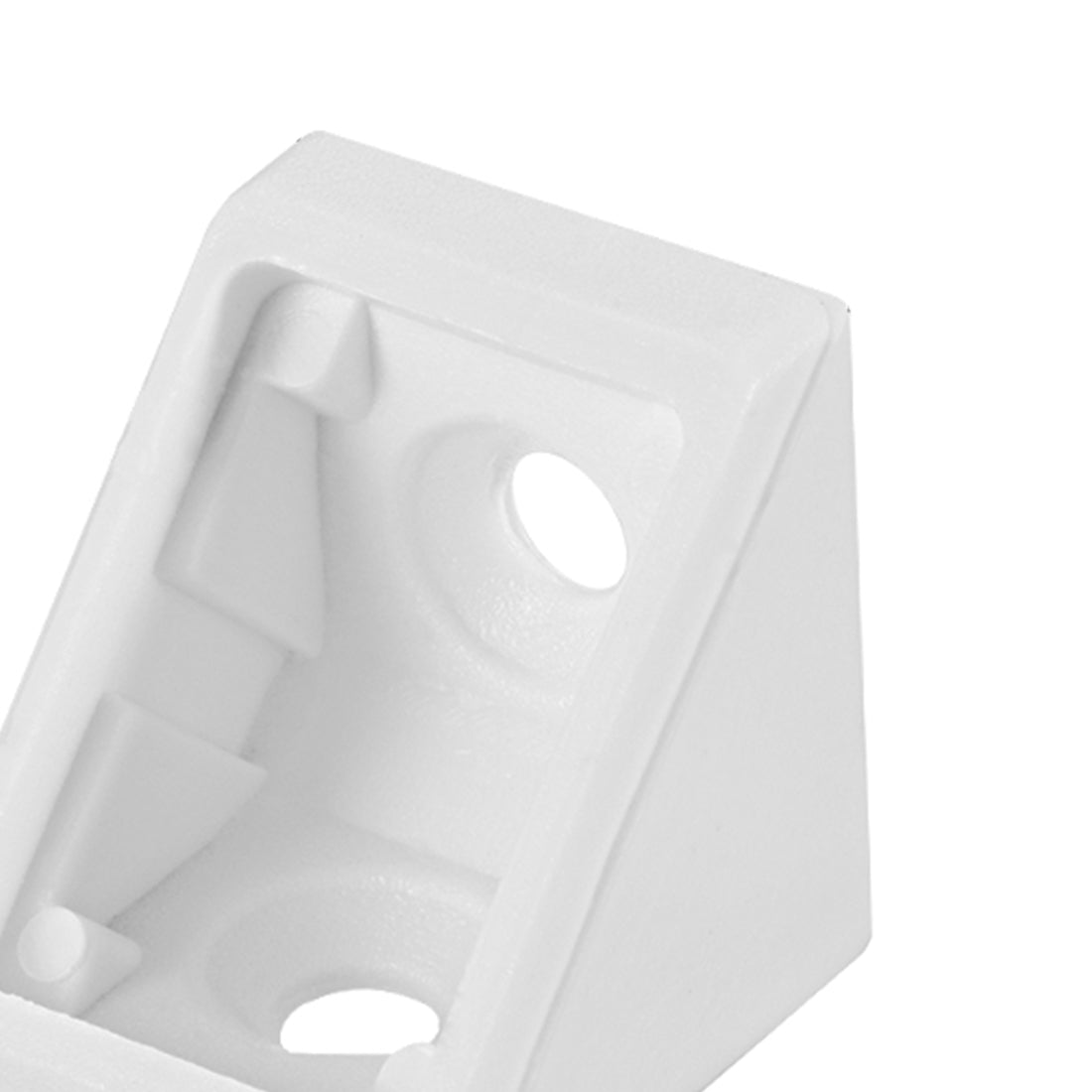 uxcell Uxcell Shelf Door 20mmx20mmx17.5mm 2 Holes Plastic Corner Braces Angle Brackets White 50 Pcs