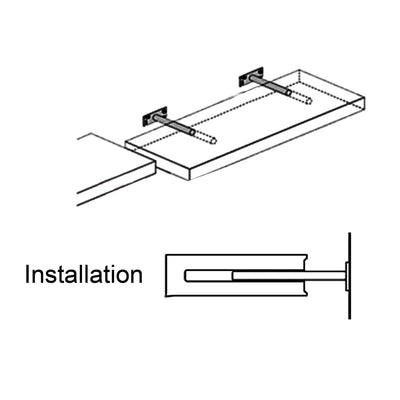 Harfington Uxcell Invisible Floating Shelf Brackets, 4" (100mm), Hidden Blind Supports for Concealed Shelves, Pack of 4