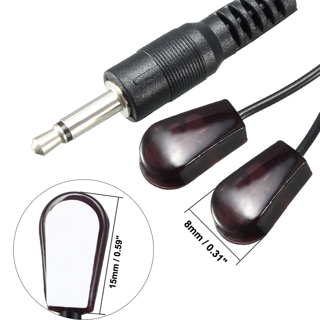 uxcell Uxcell IR Infrared Emitter Cable 3meters Long 45 Degree Emission Angle 3.5mm Jack 2pcs