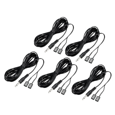 Harfington Uxcell IR Infrared Emitter Extension Cable 9.8ft  45 Degree Emission Angle 3.5mm Jack Dual Black Head 5pcs