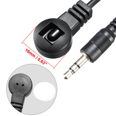 Harfington Uxcell IR Infrared Receiver Extender Cable 3.5mm Jack 4.9FT Long 26-39FT Receiving Distance Black Head 5pcs