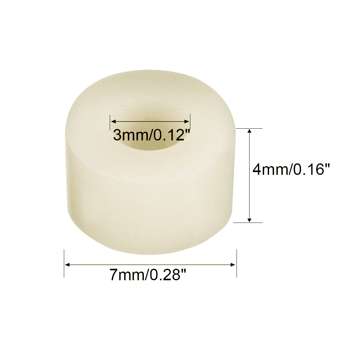 uxcell Uxcell 300stk. ABS Runde Isolierung Spalte Standoff Unterstützung Spacer Abstandshalter 7x3x4mm Weiß