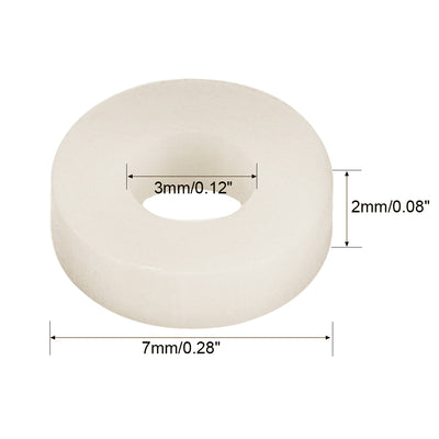 Harfington Uxcell Round Spacers Washers for M3 Screws ABS OD 7mm, ID 3mm, Height 2mm 300pcs