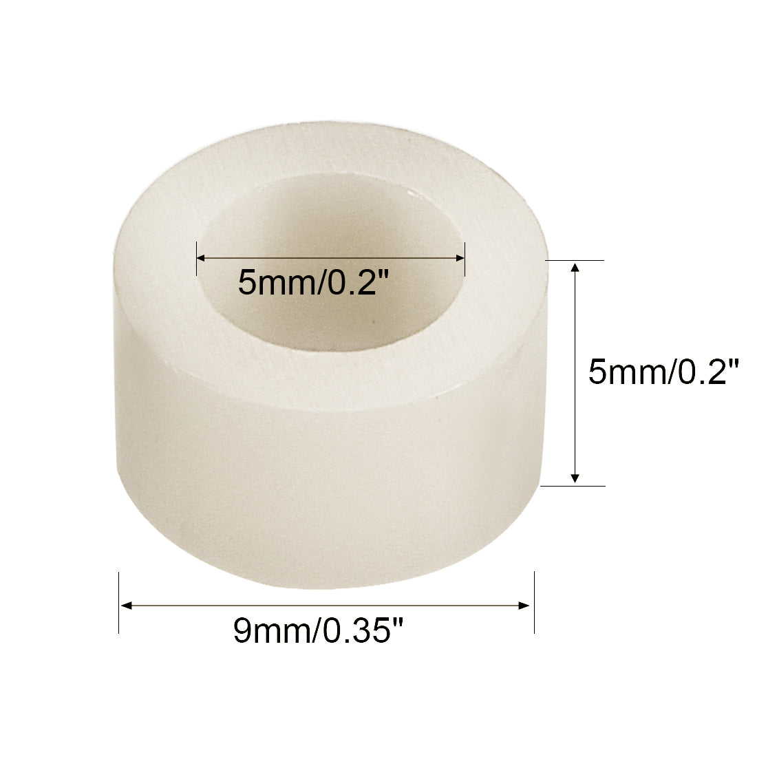 uxcell Uxcell Round Spacers Washers for M5 Screws ABS OD 9mm, ID 5mm, 5mm Height 1000pcs