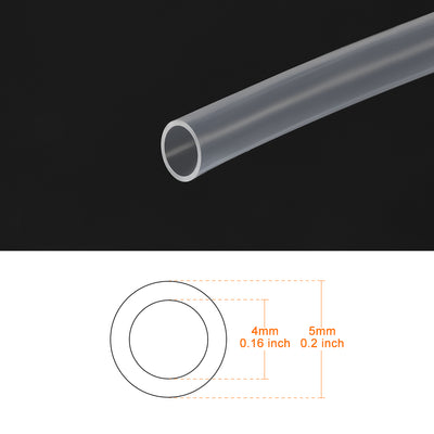 Harfington Uxcell PTFE-Schlauch 4 mm Innen Dmr x 5 mm Außen Dmr x 3,3 Fuß PTFE-Schlauch für PLA ABS 3D-Drucker