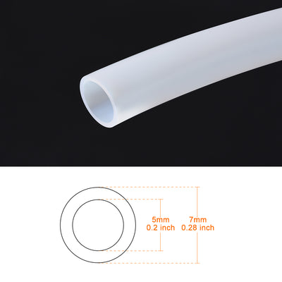 Harfington Uxcell PTFE-Schlauch 5 mm Innen Dmr x 7 mm Außen Dmr x 10 Fuß PTFE-Schlauch für PLA ABS 3D-Drucker