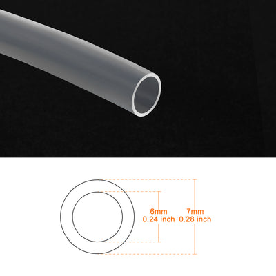 Harfington Uxcell PTFE-Schlauch 6 mm Innen Dmr x 7 mm Außen Dmr x 3,3 Fuß PTFE-Schlauch für PLA ABS 3D-Drucker klar