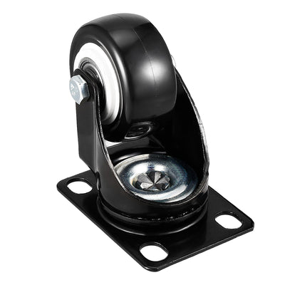 Harfington Uxcell 2 Pcs 2 Inch Swivel Caster Wheels PU Top Plate Mounted Caster Wheel 132lb Capacity