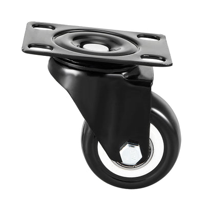 Harfington Uxcell 2 Pcs 2 Inch Swivel Caster Wheels PU Top Plate Mounted Caster Wheel 132lb Capacity