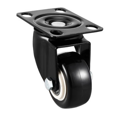 Harfington Uxcell 2 Pcs 2 Inch Swivel Caster Wheels PU Top Plate Mounted Caster Wheel 132lb Capacity